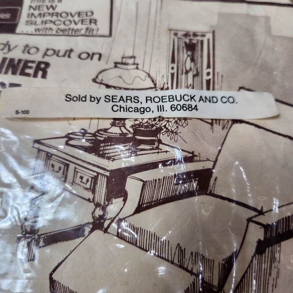 VINTAGE NEW SEARS & ROEBUCK AND CO. RECLINER LOUNGE CHAIR COVER MADE IN USA - Picture 3 of 7